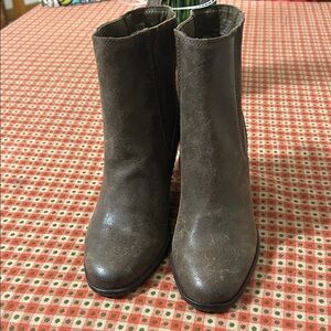 Lucky Brand Distressed Brown Ankle Booties